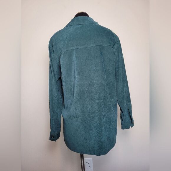 Vintage Classic Elements Stretch Chore Shirt Jacket Faux Suede Green Medium - Picture 5 of 13